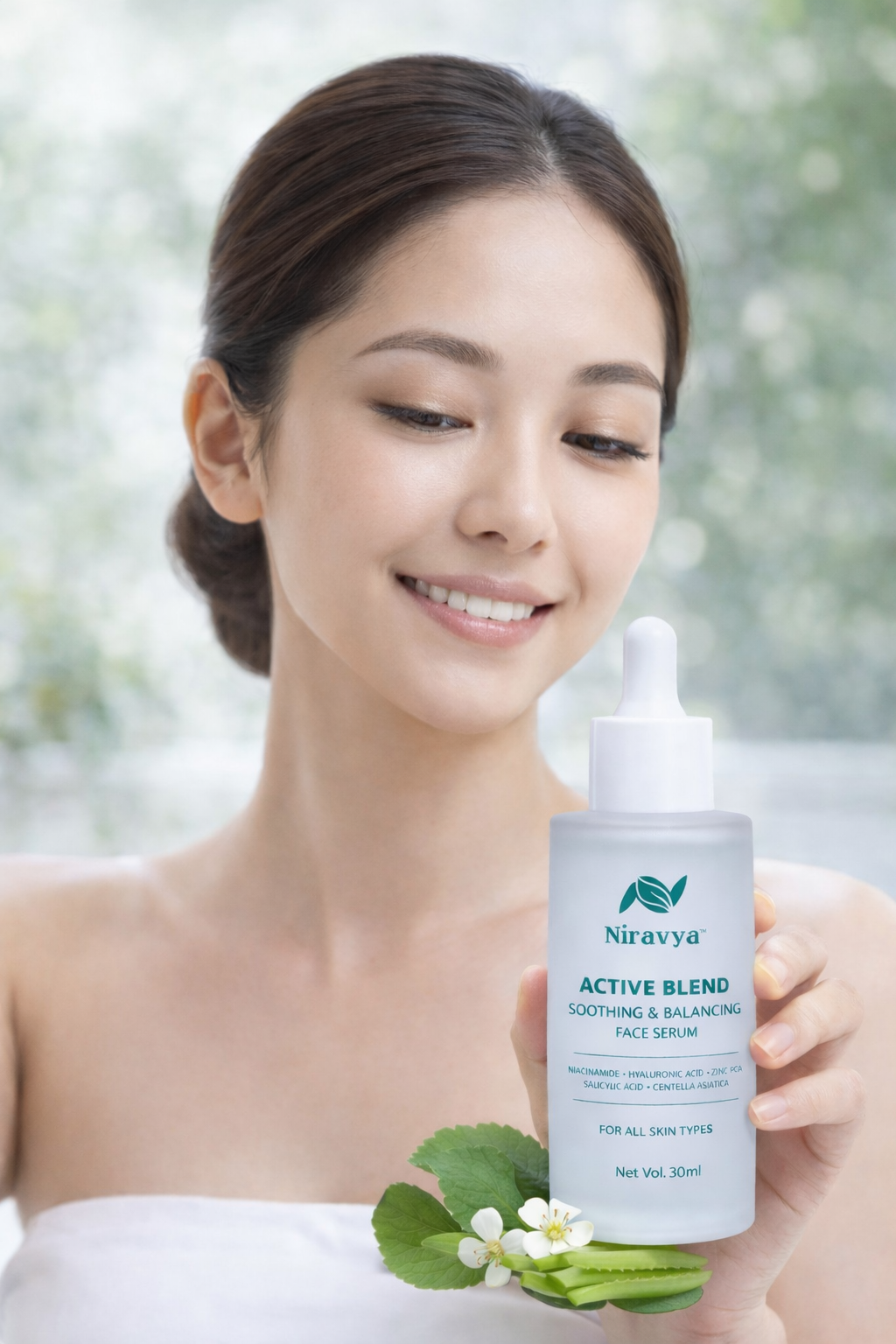 Niravya Active Blend Soothing & Balancing Face Serum For Acne, Oil Control & Skin Barrier Repair