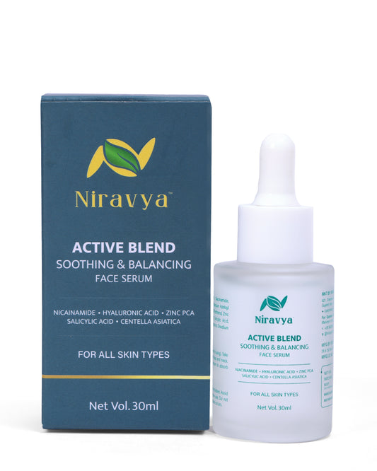 Niravya Active Blend Soothing & Balancing Face Serum For Acne, Oil Control & Skin Barrier Repair